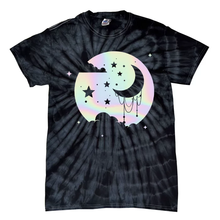 Kawaii Pastel Goth Moon Tie-Dye T-Shirt