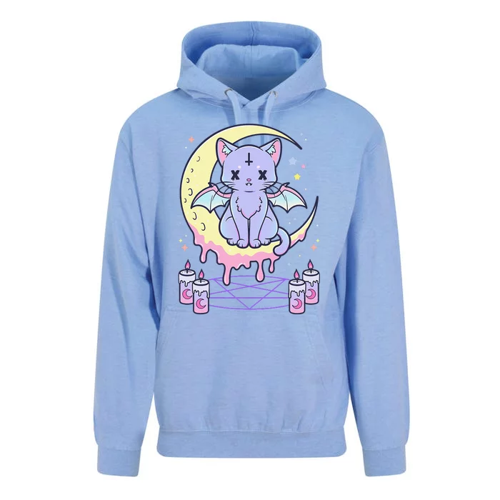 Kawaii Pastel Goth Cute Creepy Black Cat Unisex Surf Hoodie