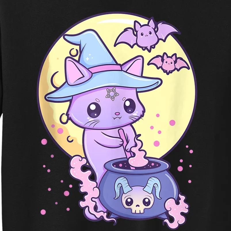 Kawaii Pastel Goth Cute Creepy Witch Cat Wicca Sweatshirt