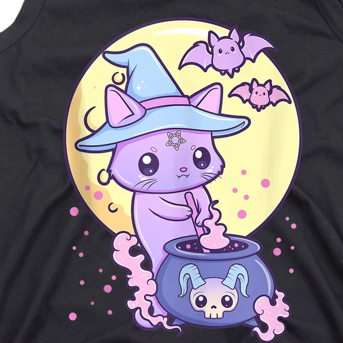 Kawaii Pastel Goth Cute Creepy Witch Cat Wicca Tank Top