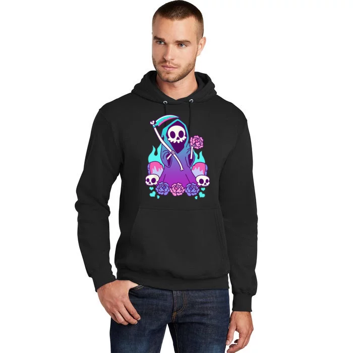 Kawaii Pastel Goth Grim Reaper With Roses Tall Hoodie