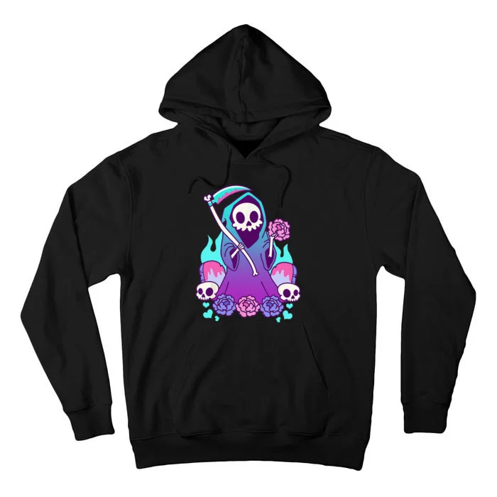 Kawaii Pastel Goth Grim Reaper With Roses Tall Hoodie