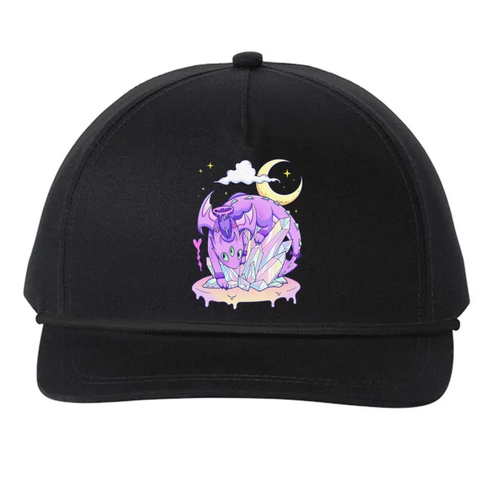 Kawaii Pastel Goth Cute Creepy Crystal Dragon Snapback Five-Panel Rope Hat