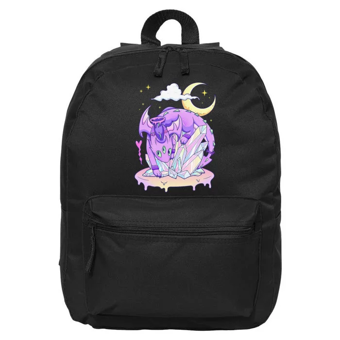 Kawaii Pastel Goth Cute Creepy Crystal Dragon 16 in Basic Backpack