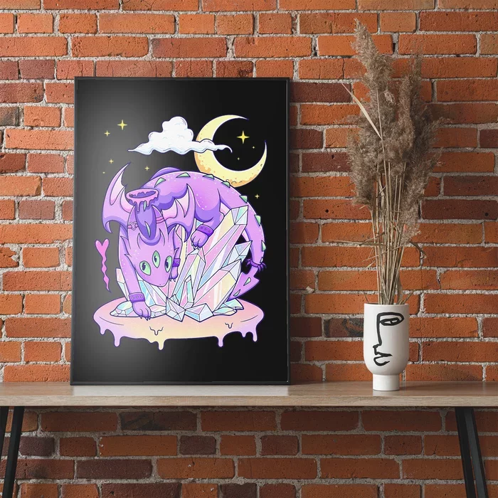 Pastel Goth Hoodie with Pink Crystal Print