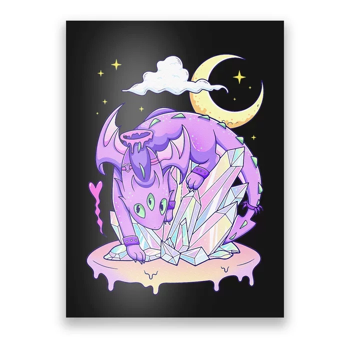 Kawaii Pastel Goth Cute Creepy Crystal Dragon Poster