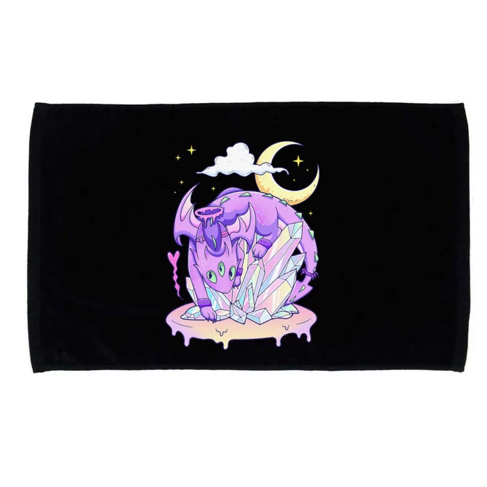 Kawaii Pastel Goth Cute Creepy Crystal Dragon Microfiber Hand Towel