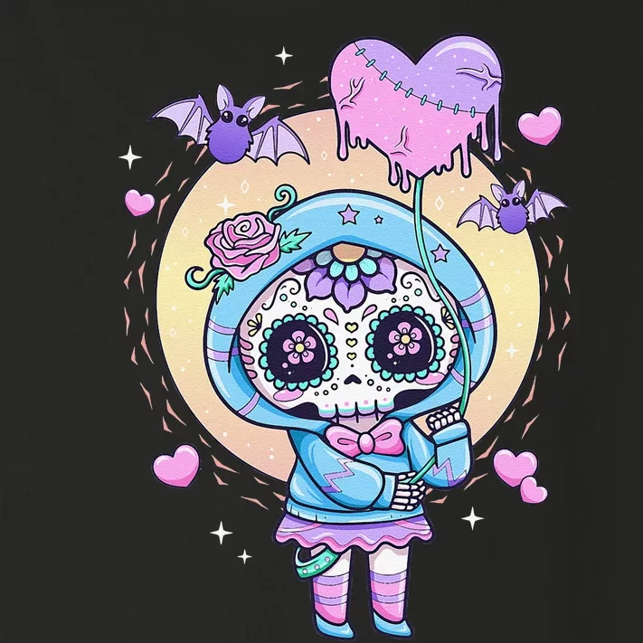 Kawaii Pastel Goth Cute Creepy Sugar Skull Day Of The Death Toddler Long Sleeve Shirt