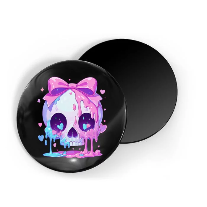 Kawaii Pastel Goth Creepy Cute Melty Pin.K Skull Magnet