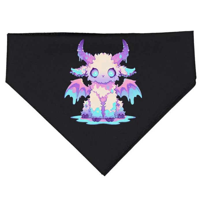 Kawaii Pastel Goth Creepy Cute Witchy Demon Goat Baphomet USA-Made Doggie Bandana