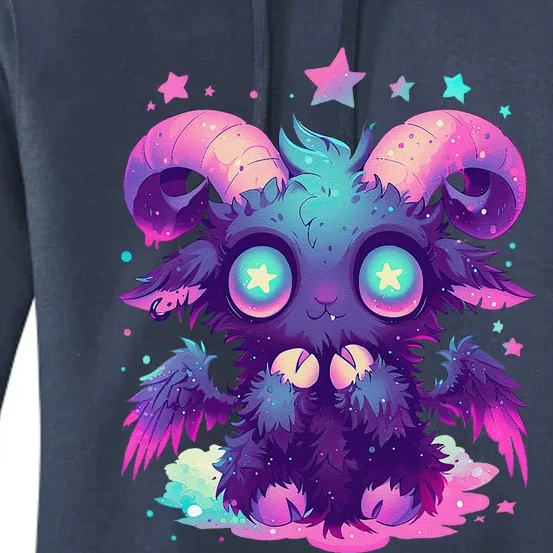 Kawaii Pastel Goth Creepy Cute Witchy Goat Baphomet Women's Pullover Hoodie