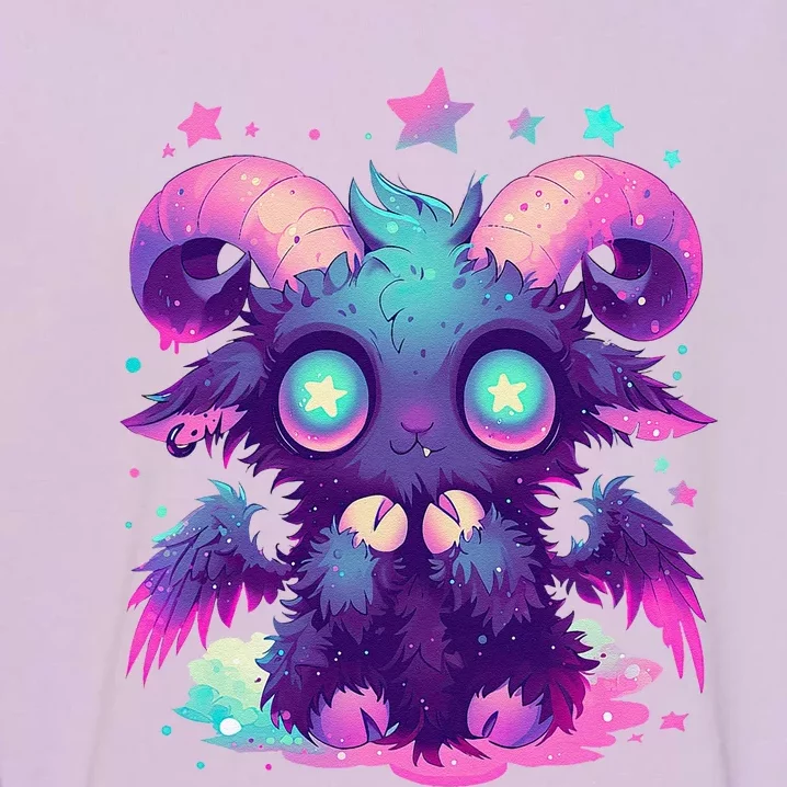 Kawaii Pastel Goth Creepy Cute Witchy Goat Baphomet Garment-Dyed Sweatshirt