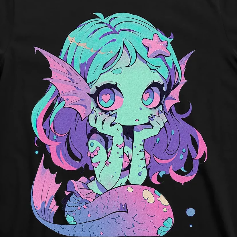 Kawaii Pastel Goth Creepy Cute Witchy Zombie Mermaid T-Shirt