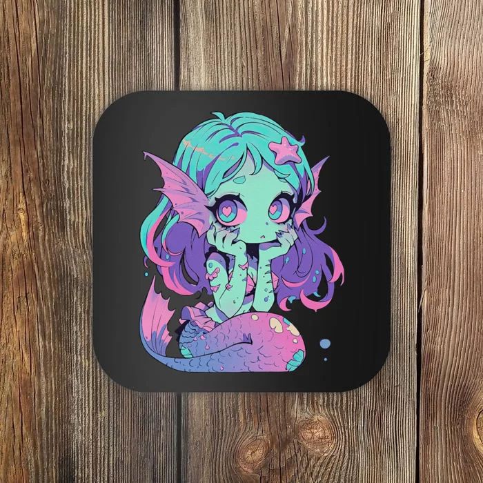 Kawaii Pastel Goth Creepy Cute Witchy Zombie Mermaid Coaster