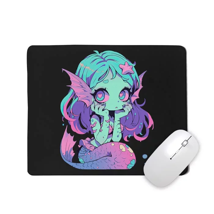 Kawaii Pastel Goth Creepy Cute Witchy Zombie Mermaid Mousepad