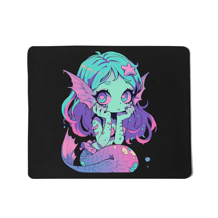 Kawaii Pastel Goth Creepy Cute Witchy Zombie Mermaid Mousepad