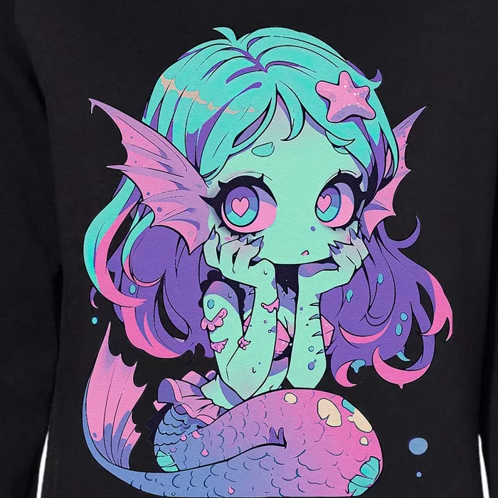 Kawaii Pastel Goth Creepy Cute Witchy Zombie Mermaid Womens California Wash Sweatshirt