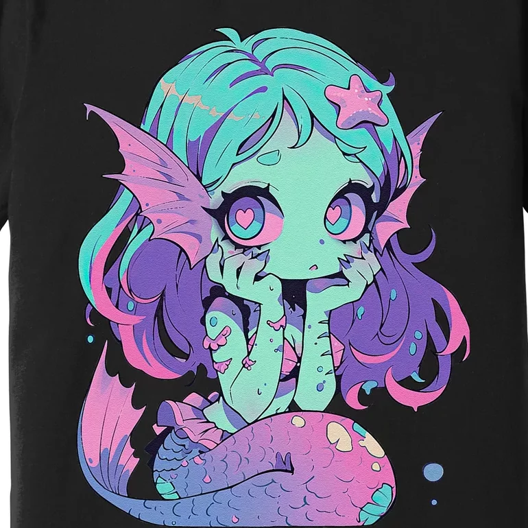 Kawaii Pastel Goth Creepy Cute Witchy Zombie Mermaid Premium T-Shirt