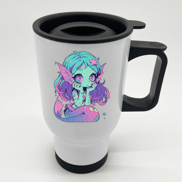 Kawaii Pastel Goth Creepy Cute Witchy Zombie Mermaid Front & Back Stainless Steel Travel Mug