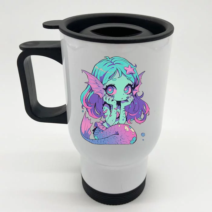 Kawaii Pastel Goth Creepy Cute Witchy Zombie Mermaid Front & Back Stainless Steel Travel Mug