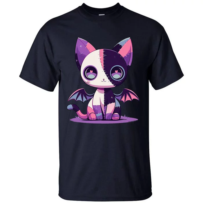 Kawaii Pastel Goth Creepy Cute Witchy Zombie Patchwork Cat Tall T-Shirt