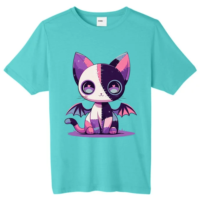 Kawaii Pastel Goth Creepy Cute Witchy Zombie Patchwork Cat ChromaSoft Performance T-Shirt