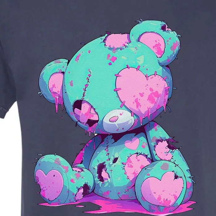 Kawaii Pastel Goth Creepy Cute Witchy Zombie Teddy Bear Garment-Dyed Heavyweight T-Shirt