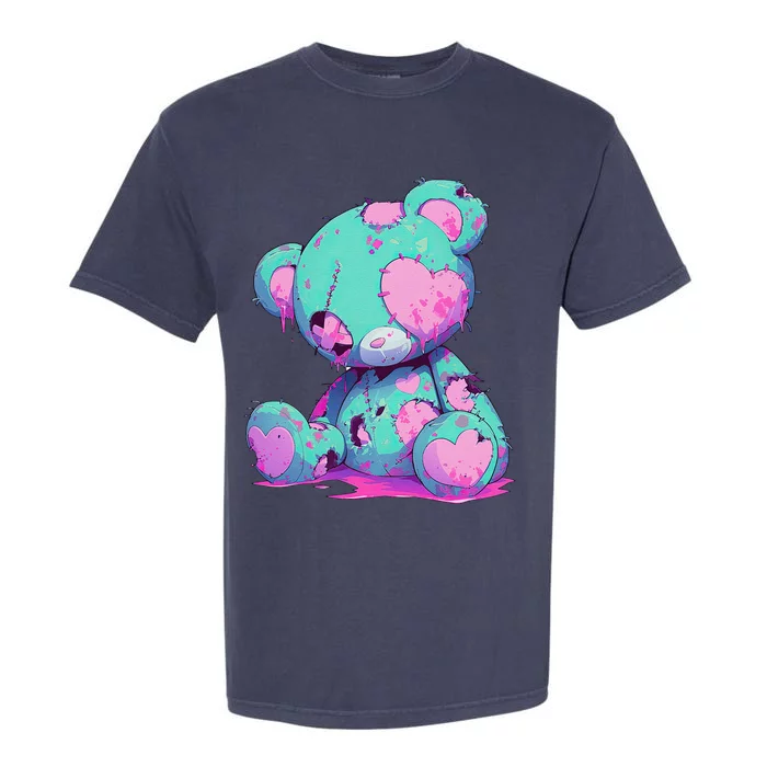 Kawaii Pastel Goth Creepy Cute Witchy Zombie Teddy Bear Garment-Dyed Heavyweight T-Shirt