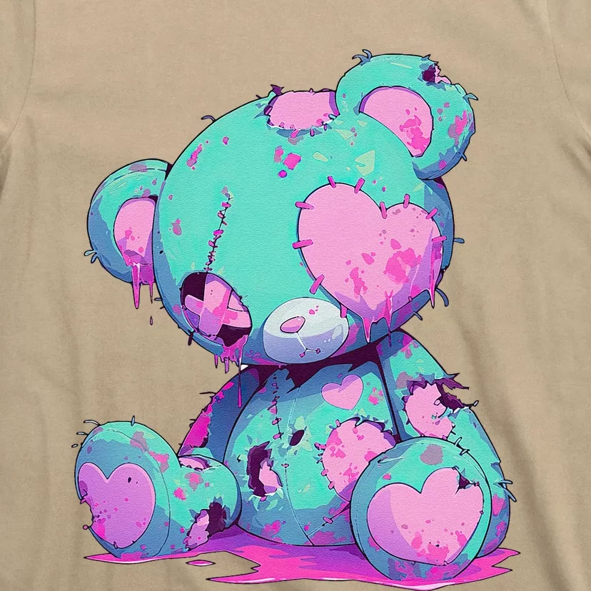 Kawaii Pastel Goth Creepy Cute Witchy Zombie Teddy Bear T-Shirt