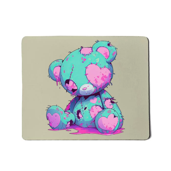 Kawaii Pastel Goth Creepy Cute Witchy Zombie Teddy Bear Mousepad