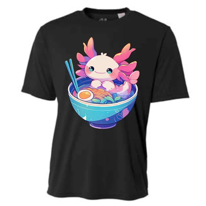 Kawaii Pastel Goth Cute Pin.K Axolotl In A Bowl Of Ramen Cooling Performance Crew T-Shirt