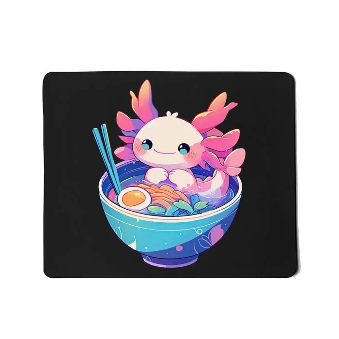 Kawaii Pastel Goth Cute Pin.K Axolotl In A Bowl Of Ramen Mousepad