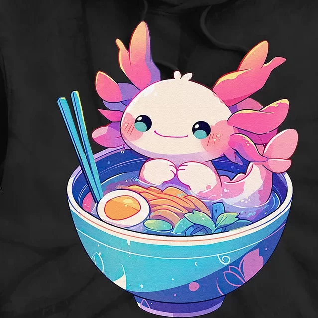 Kawaii Pastel Goth Cute Pin.K Axolotl In A Bowl Of Ramen Tie Dye Hoodie