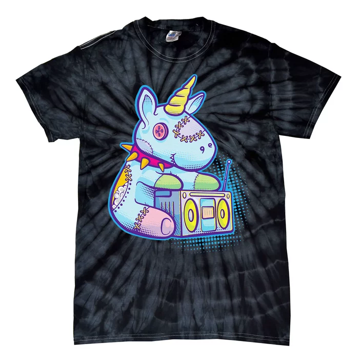 Kawaii Pastel Goth Unicorn Menhera Anime Tie-Dye T-Shirt