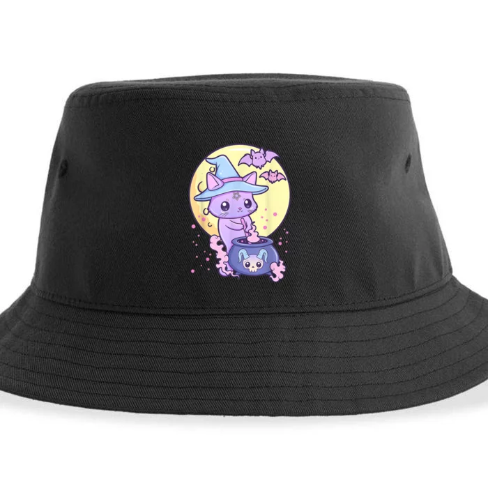 Kawaii Pastel Goth Cute Creepy Witch Cat Wicca Sustainable Bucket Hat