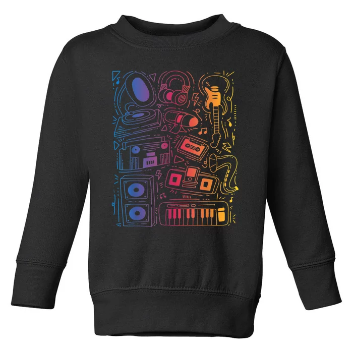 Keyboard Piano Heart Music Lovers Toddler Sweatshirt