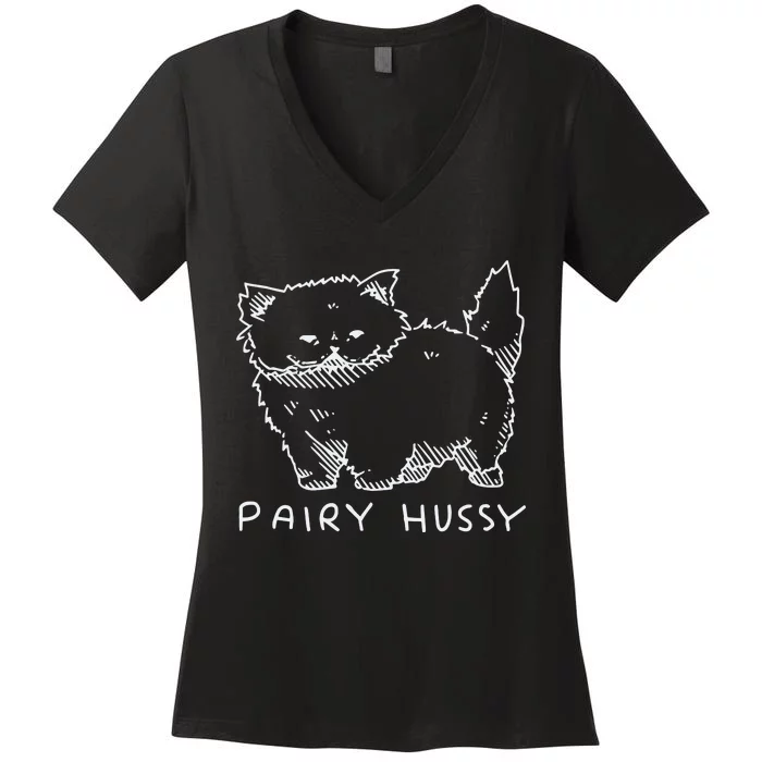 K45ink Pairy Hussy Cat Women's V-Neck T-Shirt