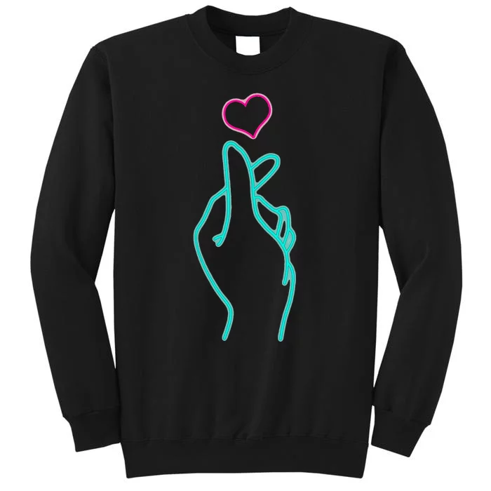 K Pop Heart Hand Symbol K Drama Korean Pop Music Fan Gift Tall Sweatshirt