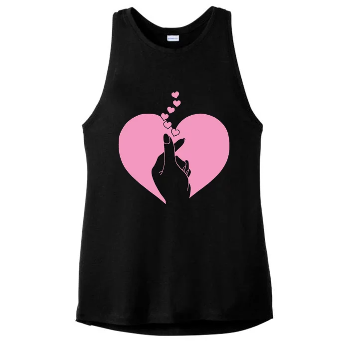 K Pop Heart Korean Pop Music Fan K Drama Cute Ladies Tri-Blend Wicking Tank