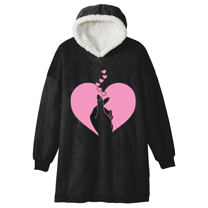 K Pop Heart Korean Pop Music Fan K Drama Cute Hooded Wearable Blanket