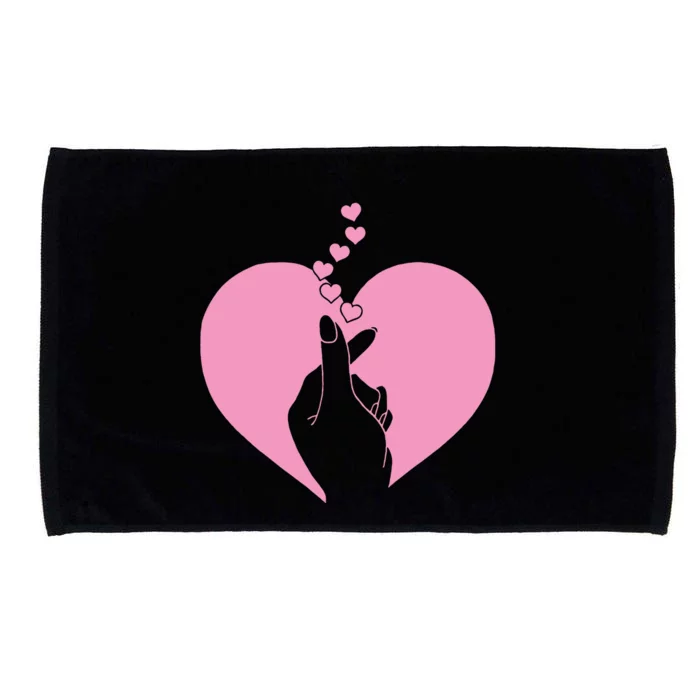 K Pop Heart Korean Pop Music Fan K Drama Cute Microfiber Hand Towel