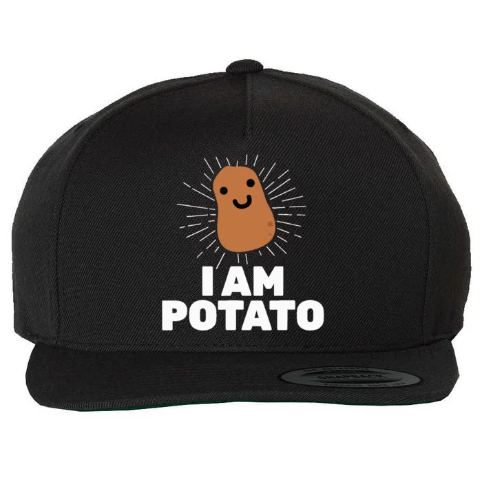 Kawaii Potato I Am Potato Funny Potato Wool Snapback Cap