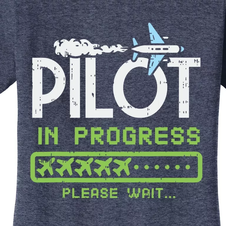 Kids Pilot In Progress Future Pilot Toy Airplane Lovers Women's T-Shirt