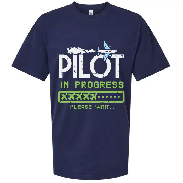 Kids Pilot In Progress Future Pilot Toy Airplane Lovers Sueded Cloud Jersey T-Shirt