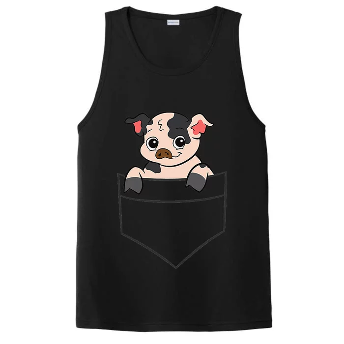 Kunekune Pig In A Pocket Cute Pocket Kunekune Pig Performance Tank