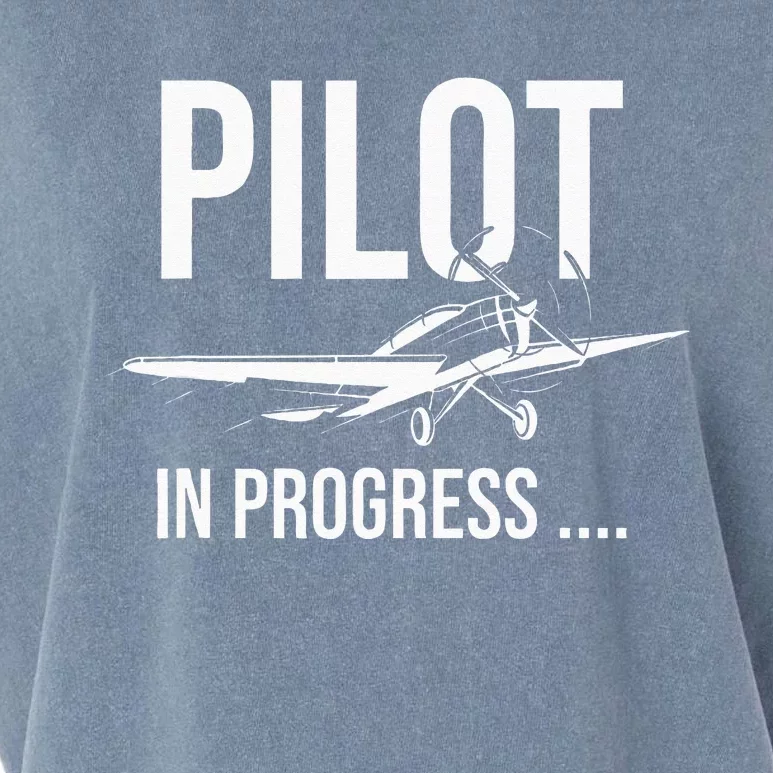 Kids Pilot In Progress Future Pilot Toy Airplane Lovers Garment-Dyed Women's Muscle Tee