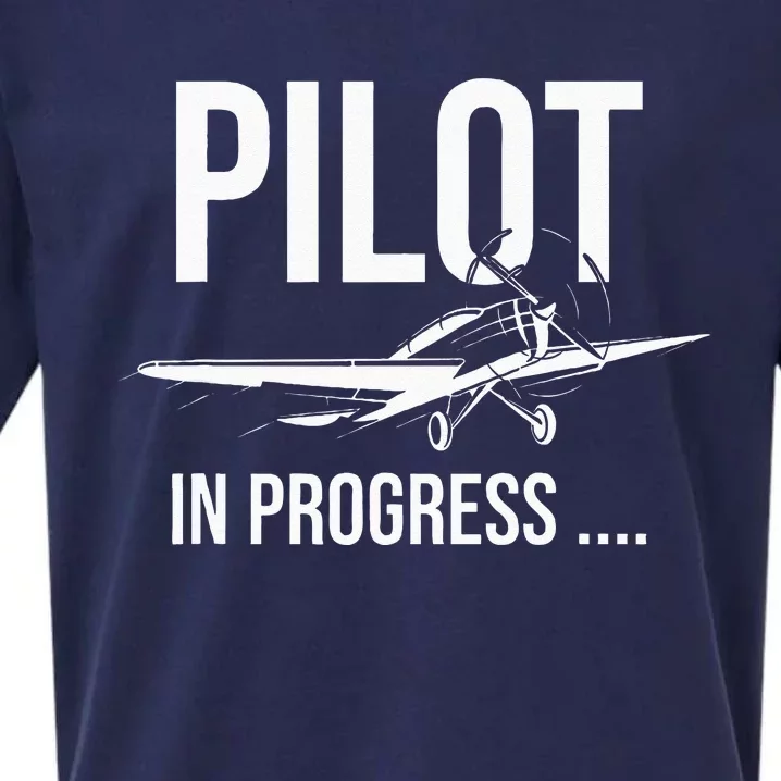 Kids Pilot In Progress Future Pilot Toy Airplane Lovers Sueded Cloud Jersey T-Shirt