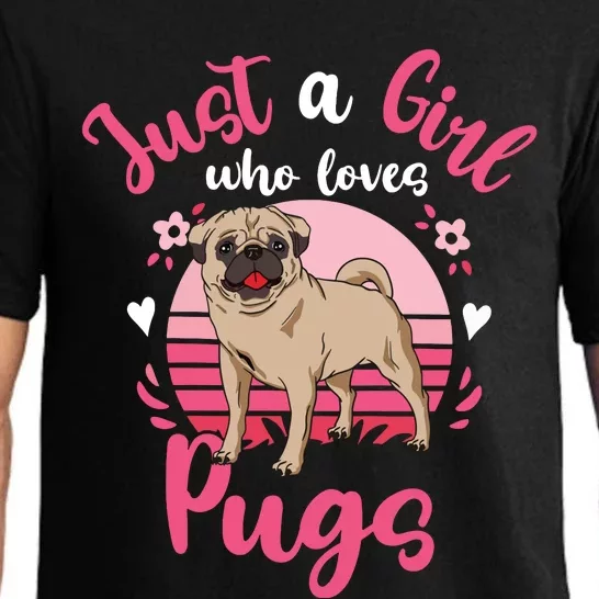 Kids Pug Just A Girl Who Loves Pugs Pajama Set