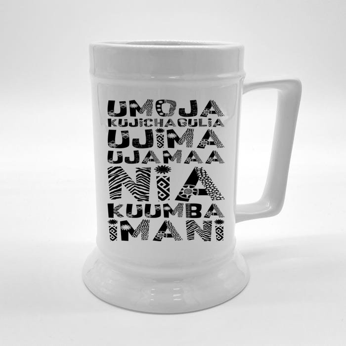 Kwanzaa Principles Front & Back Beer Stein