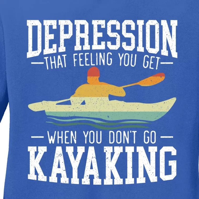 Kayaking Paddler Kayaker Boating Rafting Canoeing Kayak Gift Ladies Long Sleeve Shirt